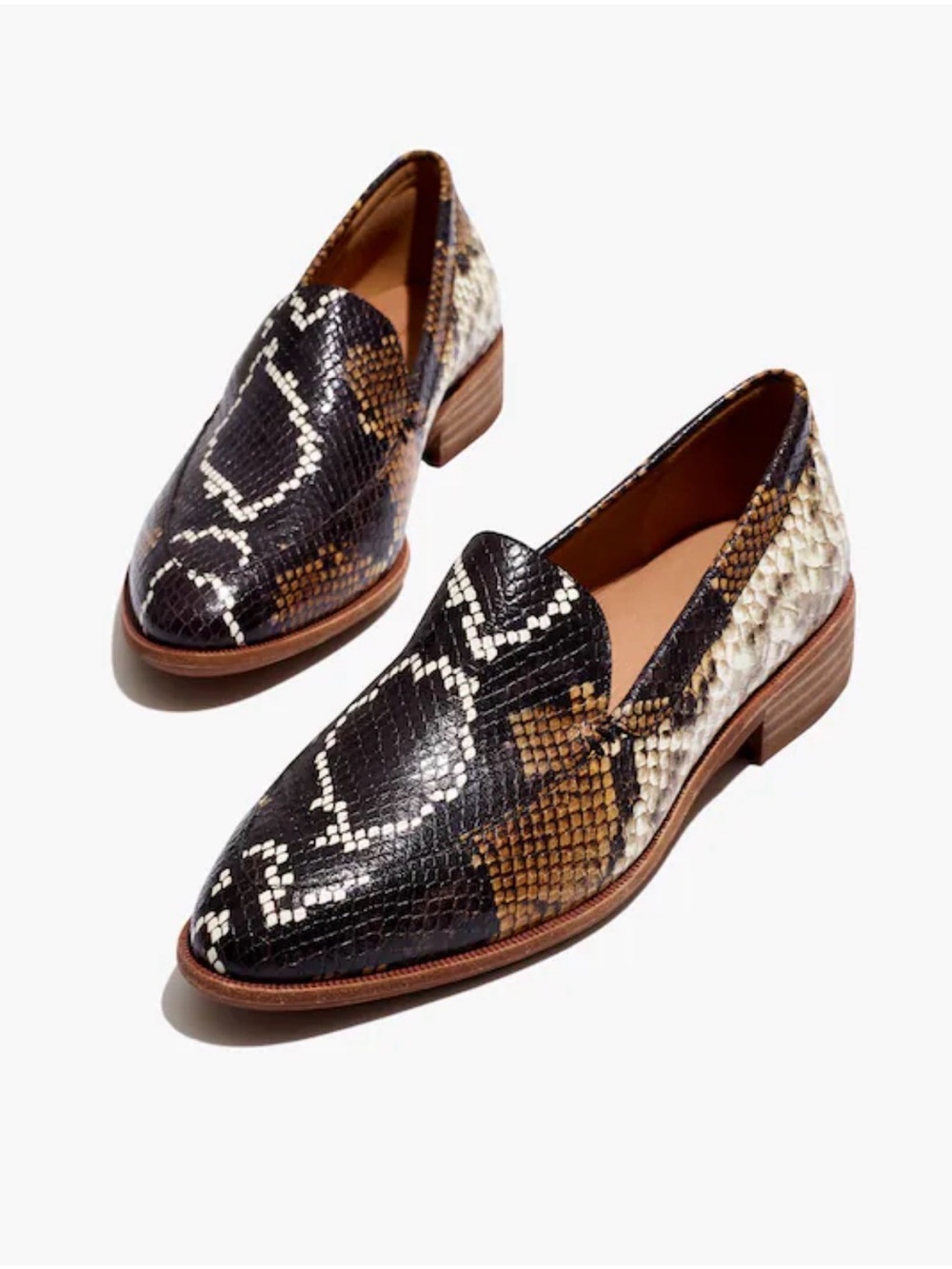 Madewell The Frances Loafer in Snake Embossed Leather
